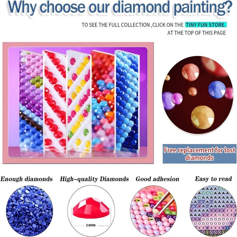 Kit de montaña de pintura de diamantes, kits de arte de diamantes para adultos, pintura de paisaje abstracto con diamantes redondos para regalo, decoración de pared (20*30 cm/8*12 pulgadas) - SACASUSA