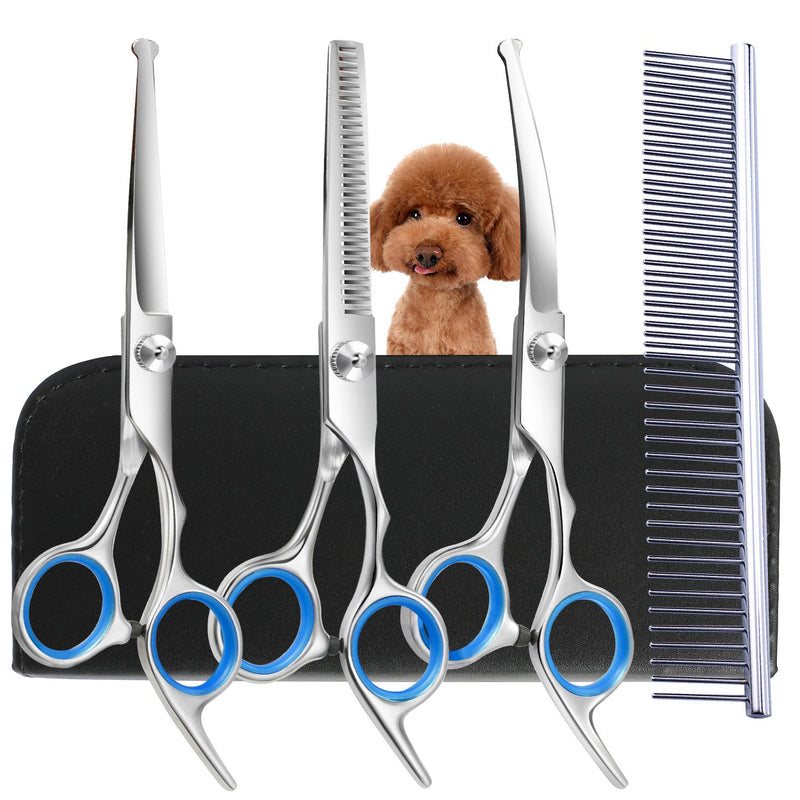 Kit de Peluquería para Mascotas 4-en-1 Esencial: Tijeras de Acero Inoxidable Premium para un Estilizado Seguro y Preciso de Perros - ¡Desata tus Habilidades de Cambio de Imagen Profesional en Casa Ahora! - SACASUSA