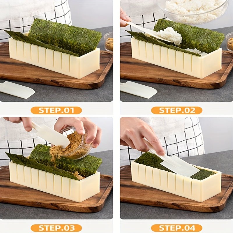 Kit Fácil para Hacer Sushi DIY: 3/10pcs Sushi Maker Reutilizable, Juego de Moldes de Arroz, Crea Variedad de Formas para Casa y Fiestas - SACASUSA