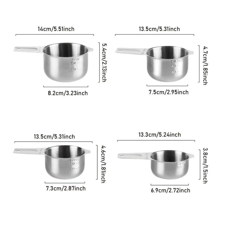 La elección de precisión del cocinero: juego de 10 piezas de tazas y cucharas medidoras de acero inoxidable - Duradero, Fácil de limpiar con medidas grabadas - Perfecto para cocinar y hornear - SACASUSA