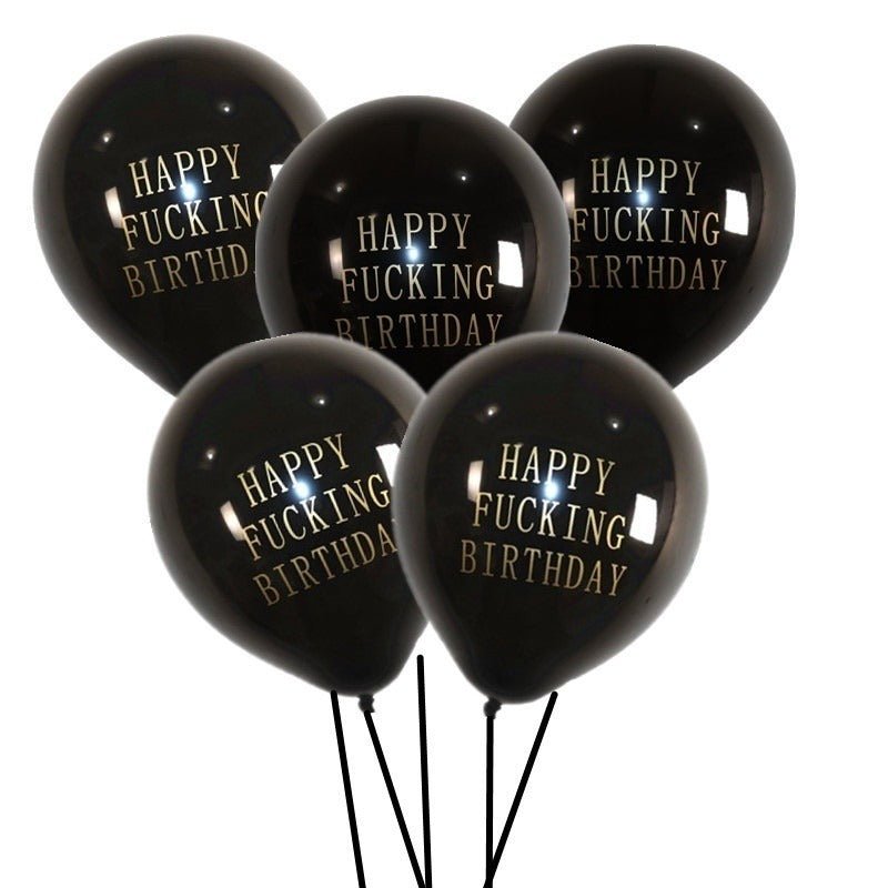 Lujoso Conjunto de 10 Globos de Cumpleaños Negros de Látex - Duraderos y Festivos - Fácil de Montar Decoración Letrada Perfecta para Fiestas de 14+ Años - SACASUSA