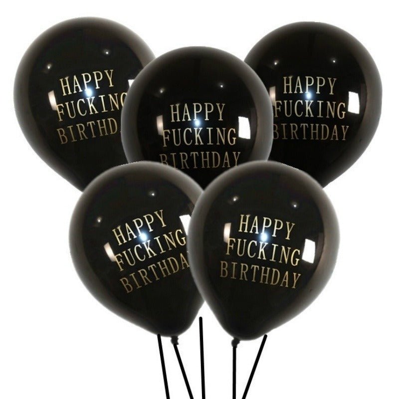 Lujoso Conjunto de 10 Globos de Cumpleaños Negros de Látex - Duraderos y Festivos - Fácil de Montar Decoración Letrada Perfecta para Fiestas de 14+ Años - SACASUSA