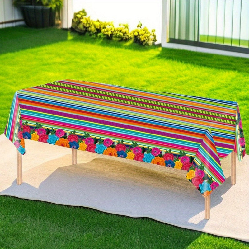 Mantel Desechable Para Fiesta Mexicana De Mardi Gras, Tamaño 137*274cm, Decoraciones De Mesa Para Fiestas - SACASUSA