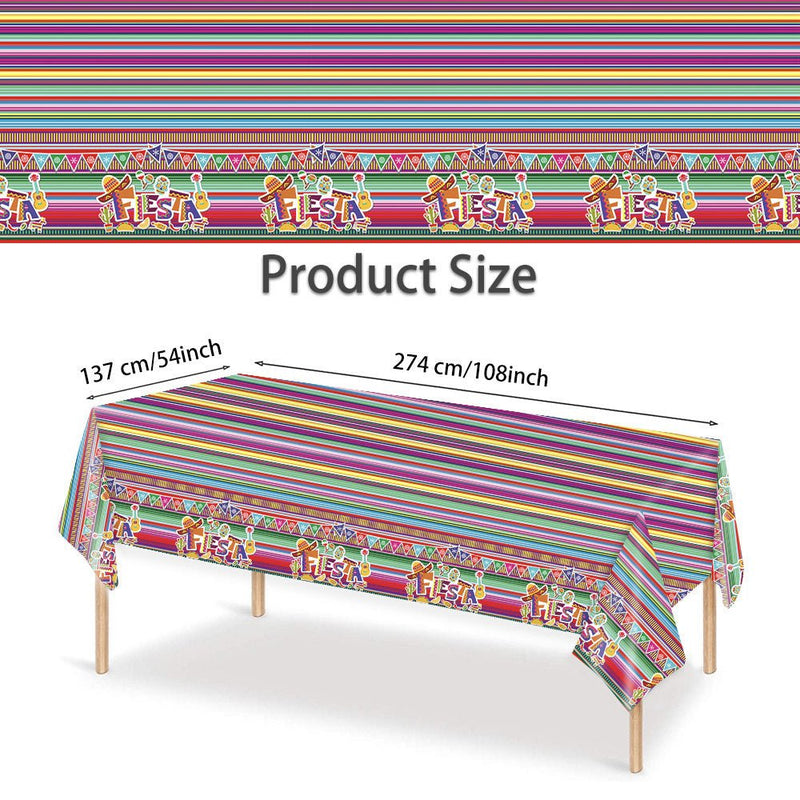 Mantel Desechable Para Fiesta Mexicana De Mardi Gras, Tamaño 137*274cm, Decoraciones De Mesa Para Fiestas - SACASUSA