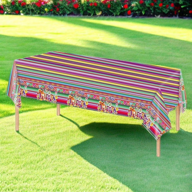 Mantel Desechable Para Fiesta Mexicana De Mardi Gras, Tamaño 137*274cm, Decoraciones De Mesa Para Fiestas - SACASUSA