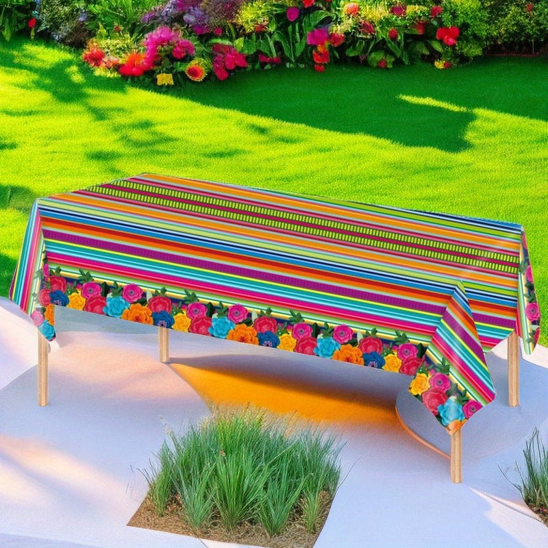 Mantel Desechable Para Fiesta Mexicana De Mardi Gras, Tamaño 137*274cm, Decoraciones De Mesa Para Fiestas - SACASUSA