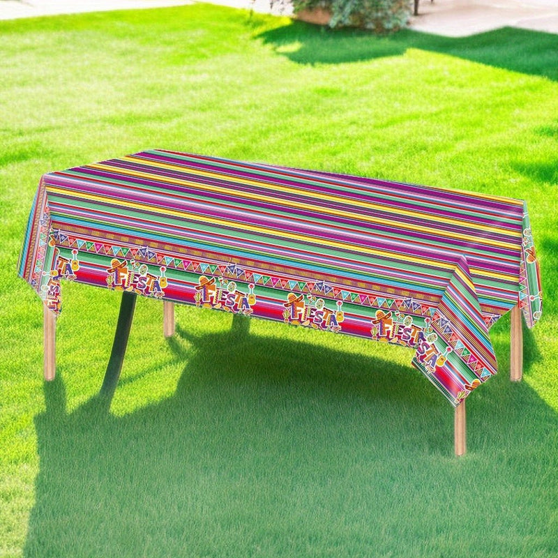 Mantel Desechable Para Fiesta Mexicana De Mardi Gras, Tamaño 137*274cm, Decoraciones De Mesa Para Fiestas - SACASUSA