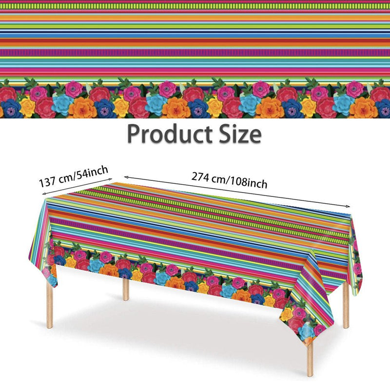 Mantel Desechable Para Fiesta Mexicana De Mardi Gras, Tamaño 137*274cm, Decoraciones De Mesa Para Fiestas - SACASUSA