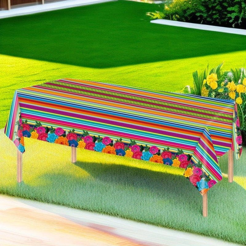 Mantel Desechable Para Fiesta Mexicana De Mardi Gras, Tamaño 137*274cm, Decoraciones De Mesa Para Fiestas - SACASUSA