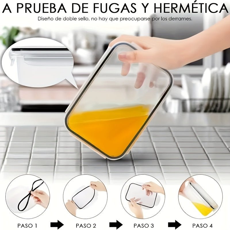 Manténgase organizado con nuestro juego de almacenamiento de cocina multipropósito de 24 piezas - Ahorro de espacio, a prueba de fugas con tapa sellada, perfecto para alimentos y apto para microondas - SACASUSA