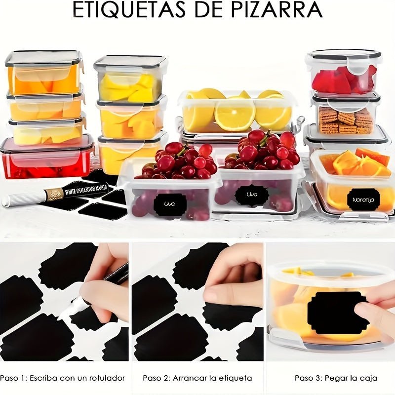 Manténgase organizado con nuestro juego de almacenamiento de cocina multipropósito de 24 piezas - Ahorro de espacio, a prueba de fugas con tapa sellada, perfecto para alimentos y apto para microondas - SACASUSA