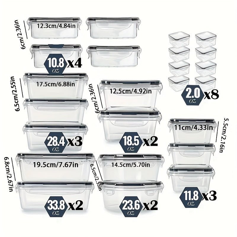 Manténgase organizado con nuestro juego de almacenamiento de cocina multipropósito de 24 piezas - Ahorro de espacio, a prueba de fugas con tapa sellada, perfecto para alimentos y apto para microondas - SACASUSA