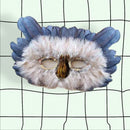 Máscara de disfraz de búho de plumas grises Halloween Mardi Gras n gris, blanco y marrón - SACASUSA