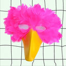 Máscara de pájaro de plumas fucsia rosa intenso con pico amarillo para fiesta de disfraces de Halloween - SACASUSA