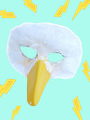 Máscara grande de plumas blancas para adultos, máscara de plumas de pájaro grande para hombres o mujeres, accesorios divertidos para disfraces de Halloween - SACASUSA