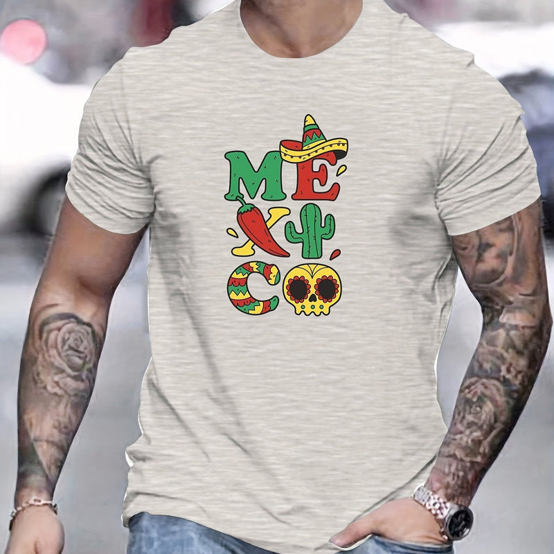 MEXICO Camiseta De Impresión, Camisetas Para Hombres, Camiseta Casual De Manga Corta Para El Verano - SACASUSA