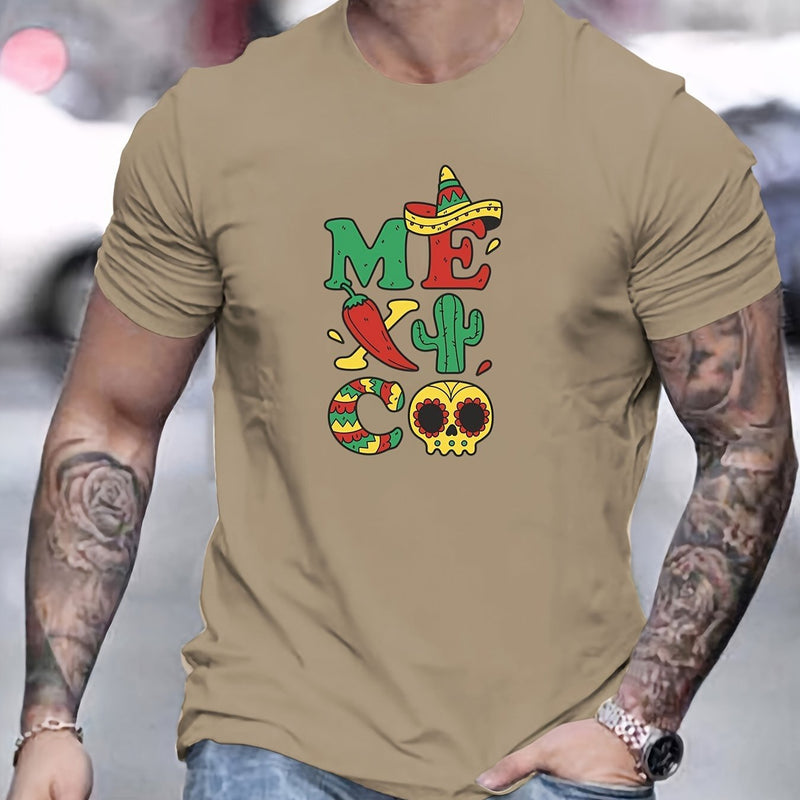 MEXICO Camiseta De Impresión, Camisetas Para Hombres, Camiseta Casual De Manga Corta Para El Verano - SACASUSA