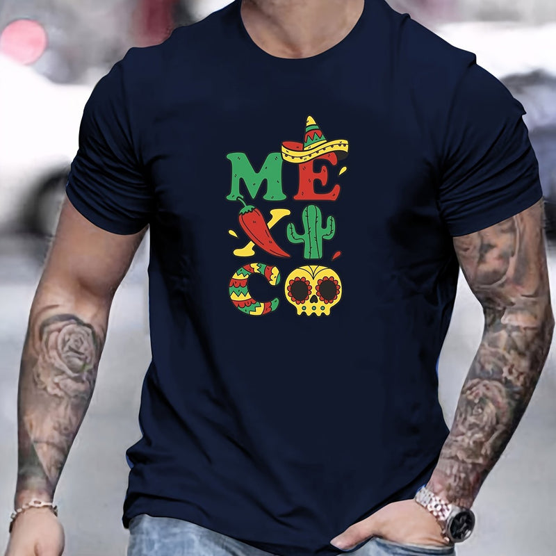 MEXICO Camiseta De Impresión, Camisetas Para Hombres, Camiseta Casual De Manga Corta Para El Verano - SACASUSA