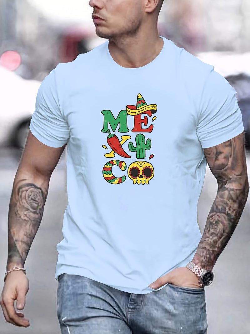 MEXICO Camiseta De Impresión, Camisetas Para Hombres, Camiseta Casual De Manga Corta Para El Verano - SACASUSA