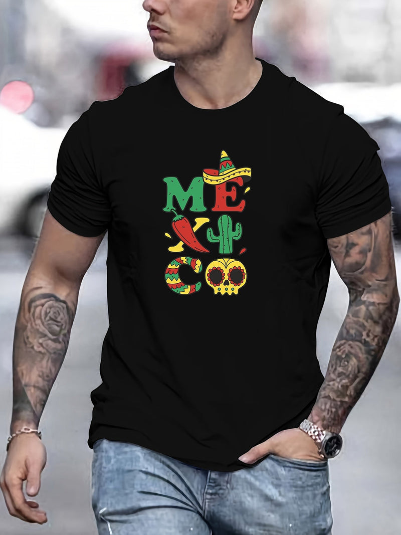 MEXICO Camiseta De Impresión, Camisetas Para Hombres, Camiseta Casual De Manga Corta Para El Verano - SACASUSA