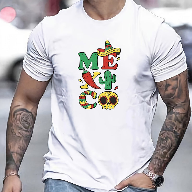 MEXICO Camiseta De Impresión, Camisetas Para Hombres, Camiseta Casual De Manga Corta Para El Verano - SACASUSA