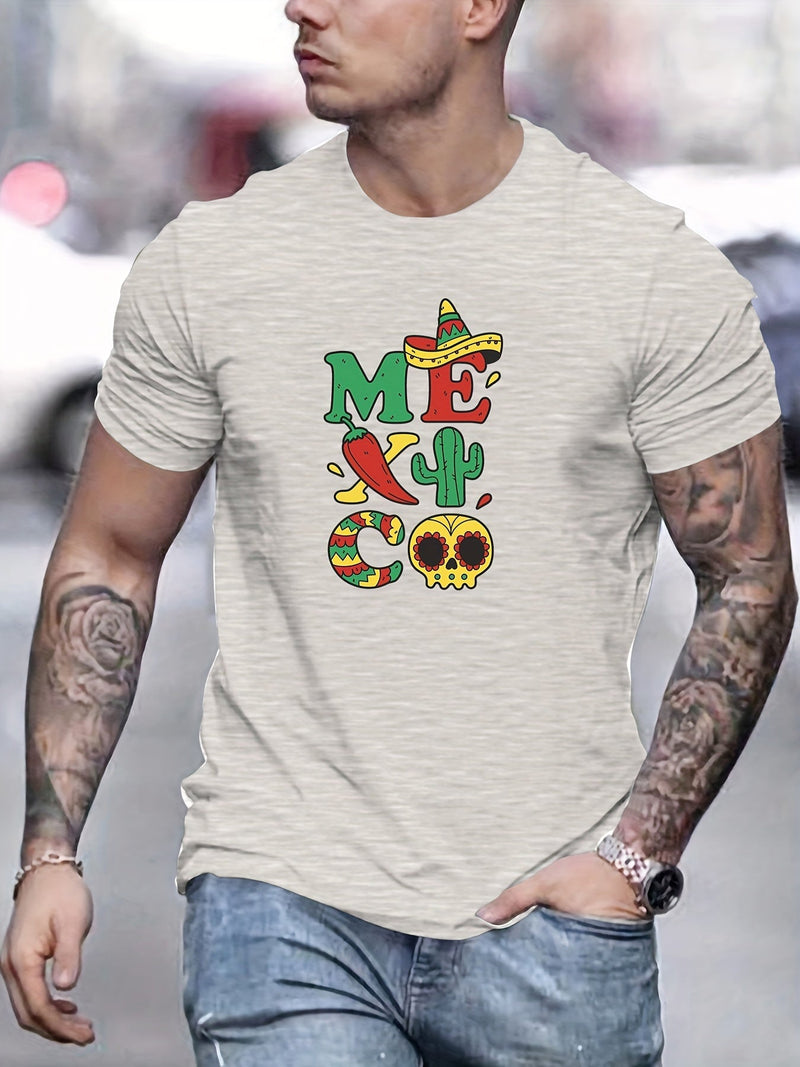 MEXICO Camiseta De Impresión, Camisetas Para Hombres, Camiseta Casual De Manga Corta Para El Verano - SACASUSA