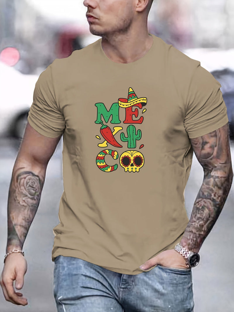 MEXICO Camiseta De Impresión, Camisetas Para Hombres, Camiseta Casual De Manga Corta Para El Verano - SACASUSA