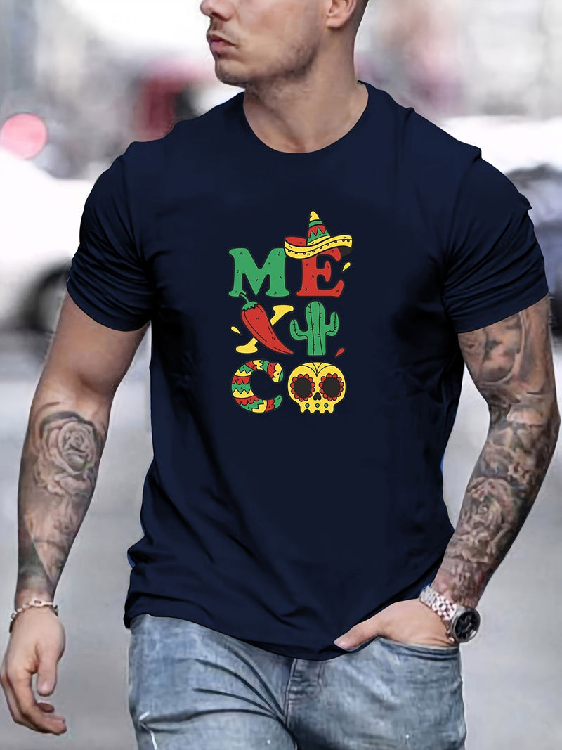 MEXICO Camiseta De Impresión, Camisetas Para Hombres, Camiseta Casual De Manga Corta Para El Verano - SACASUSA