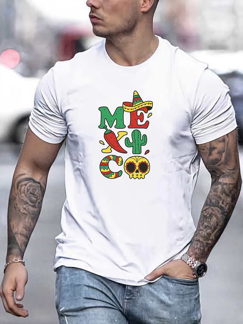 MEXICO Camiseta De Impresión, Camisetas Para Hombres, Camiseta Casual De Manga Corta Para El Verano - SACASUSA