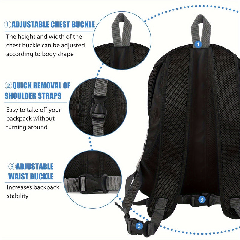 Mochila Cómoda, Transpirable y Elegante para Perros - Ajustable de Nailon, Portador de Mascotas para Perros Pequeños y Medianos - Ideal para Senderismo y Actividades al Aire Libre, con Tiras Reflectantes de Seguridad - SACASUSA