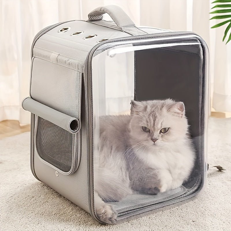 Mochila Para Gatos Con Diseño Ventilado Y Soporte De Carga De 17 Libras, Bolsa De Hombro Para Viajes Al Aire Libre - SACASUSA