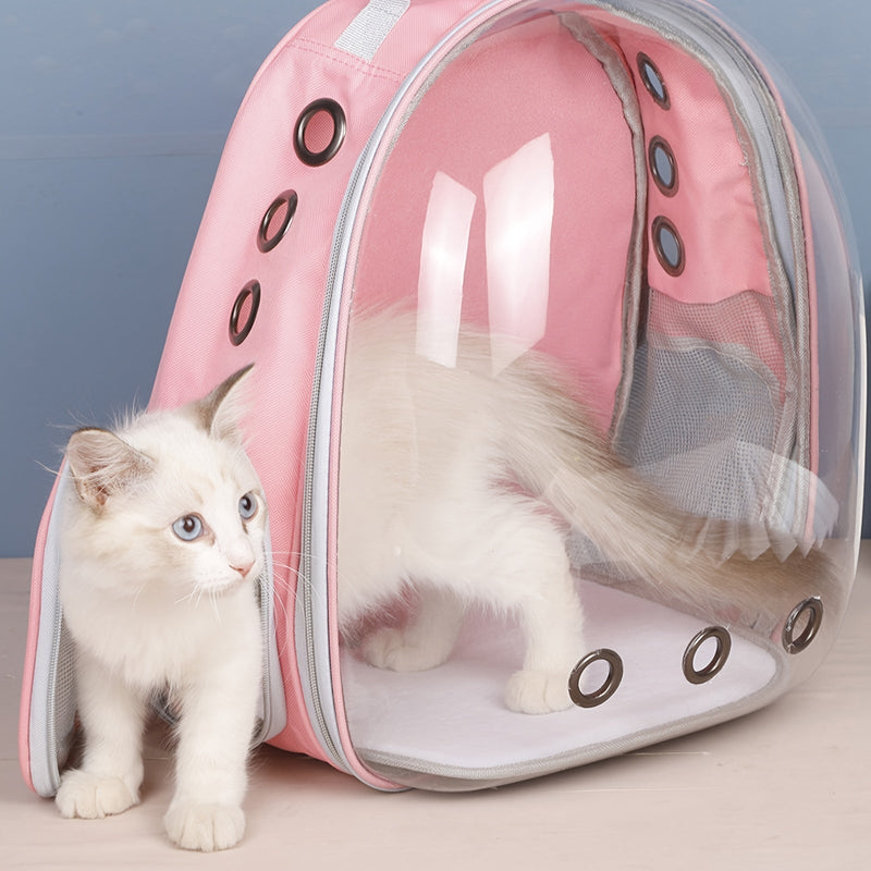 Mochila Portátil Segura y Cómoda para Mascotas: Poliéster Duradero, Ventana de Vista Clara para Gatos y Perros: Perfecta para Emocionantes Aventuras al Aire Libre - SACASUSA