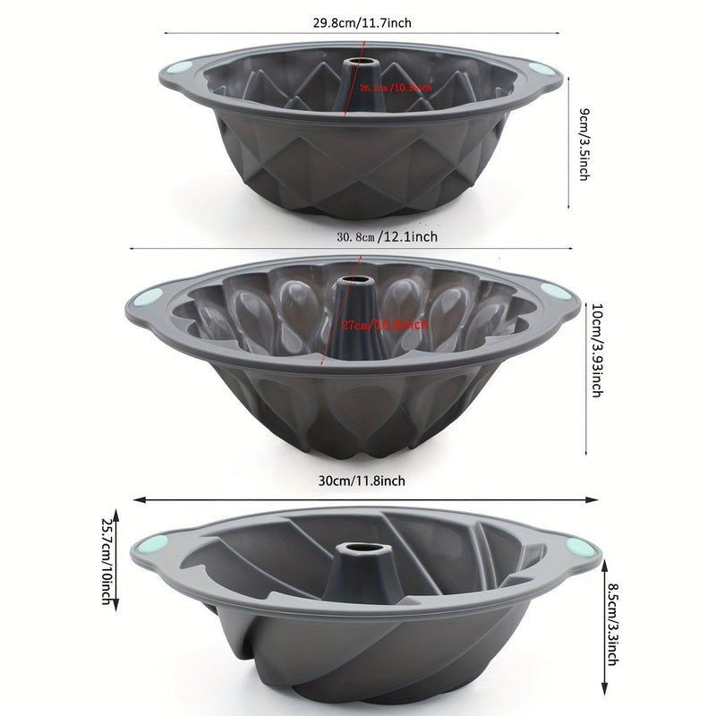 Moldes de Silicona Antiadherentes Creativos y Versátiles con Marco Reforzado de Metal - Moldes de Tubo Acanalado para Pasteles en Ocasiones Especiales y Festividades - SACASUSA