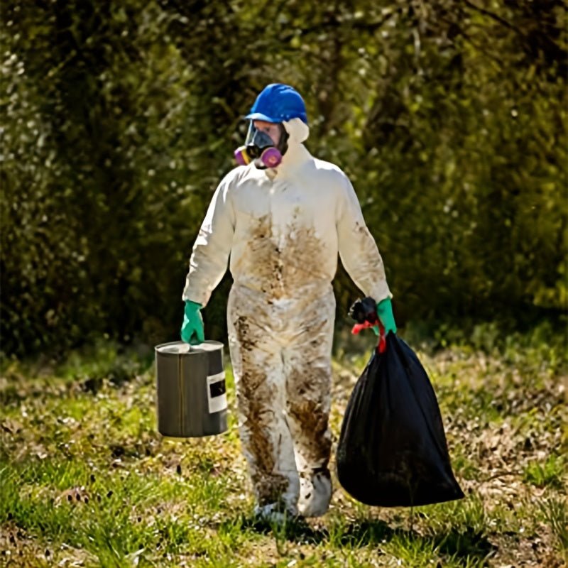 Mono Desechable Impermeable con Capucha: Traje Protector con Bandas Elásticas, Cremalleras Resistentes al Viento y Material Microporoso para Cría, Pintura y Limpieza - SACASUSA