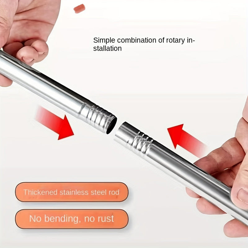 Mopa Extensible de Acero Inoxidable para Limpieza Total: Versátil y Adaptativa con Capacidad de Remoción de Polvo y Uso Húmedo/Seco, Incluye 2 Cabezas de Mopa - Esencial para el Regreso a Clases - SACASUSA