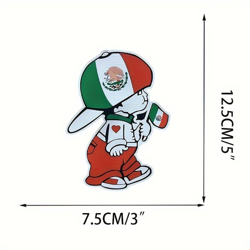 Niño Mexicano Sosteniendo La Bandera Nacional De México, Calcomanía Reflectante Para Parachoques, Ventana De Coche, Casco Duro De Ordenador - SACASUSA