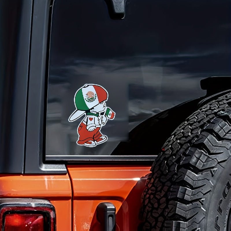 Niño Mexicano Sosteniendo La Bandera Nacional De México, Calcomanía Reflectante Para Parachoques, Ventana De Coche, Casco Duro De Ordenador - SACASUSA