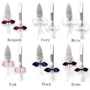 Nupcial Amor Nudo Satén Arco Pastel Cuchillo Servidor Set Accesorios de Boda Regalos Favores Marfil Blanco Negro Marrón Rojo Rosa Borgoña Vino Fotografá­a - SACASUSA