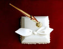 Nupcial Amor Nudo Satén Arco Pluma Set Soporte Accesorios de Boda Marfil Blanco Negro Marrón Rojo Rosa Claro Borgoña Vino Plata Oro Tono Pluma - SACASUSA