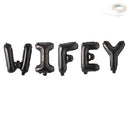Pancarta de globo con letras Jumbo WIFEY de 40 pulgadas: oro, oro rosa, plata, negro, azul, rosa, decoraciones para fiesta de despedida de soltera para despedida de soltera, - SACASUSA