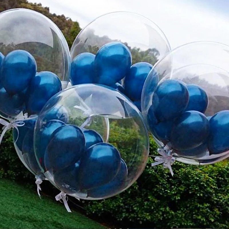 Paquete de 10 Globos Bobo Transparentes (14+): Decora y Celebra Eventos con Inflado sin Electricidad para una Festividad Óptima - SACASUSA