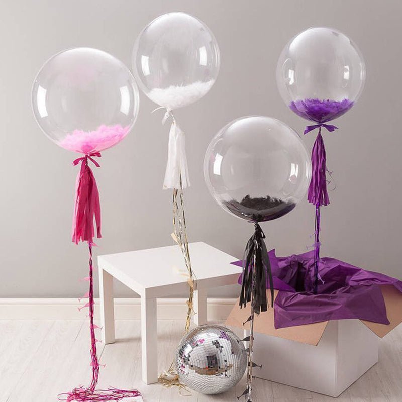 Paquete de 10 Globos Bobo Transparentes (14+): Decora y Celebra Eventos con Inflado sin Electricidad para una Festividad Óptima - SACASUSA