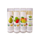 Paquete de 4 bálsamos labiales orgánicos certificados por USDA. 100% orgánico Todos los sabores naturales Pera Fresa Limonada cá­trica y cera de abejas original Sin parabenos - SACASUSA