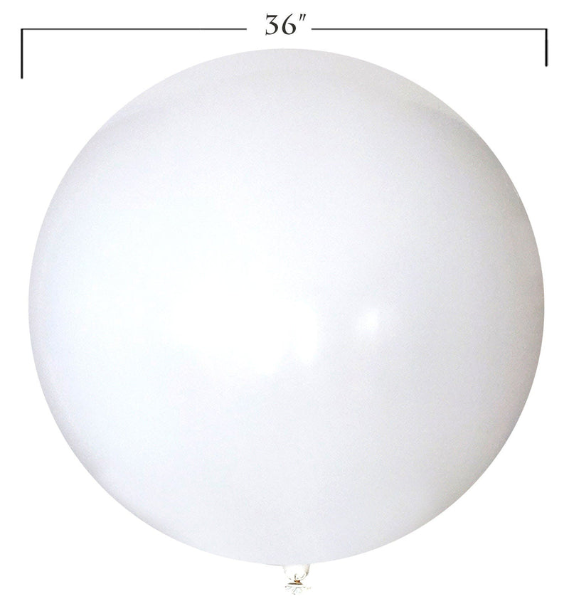 Paquete de 5 unidades redondas de 36 pulgadas, globos gigantes de látex gruesos blancos para Halloween, Baby Shower, género, revelación, cumpleaños, boda, compromiso, decoración de fiesta - SACASUSA