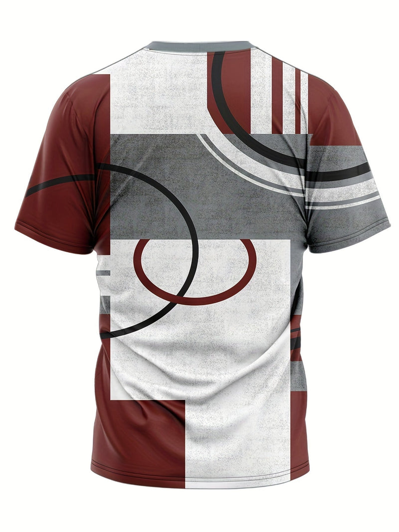 Patrón De Geometría, Camiseta De Novedad Para Hombres, Camisetas Cómodas Para Verano, Ropa De Hombre - SACASUSA