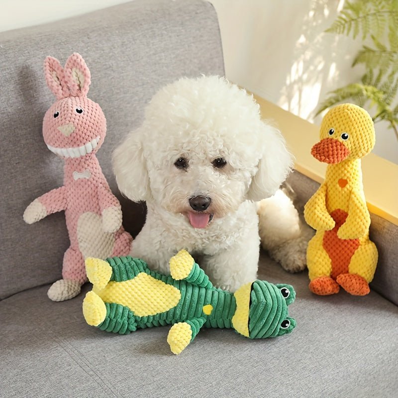 Peluche con forma de animal lindo resistente a las mordeduras, chirriantes para perros, ideal para la salud dental y diversión de las mascotas - Estilo a escoger - SACASUSA