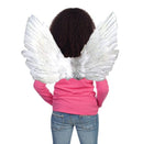 Pequeñas alas de ángel de hadas de plumas blancas con halo gratis para disfraces de Halloween niños niños niñas tamaño: 18x14 pulgadas - SACASUSA