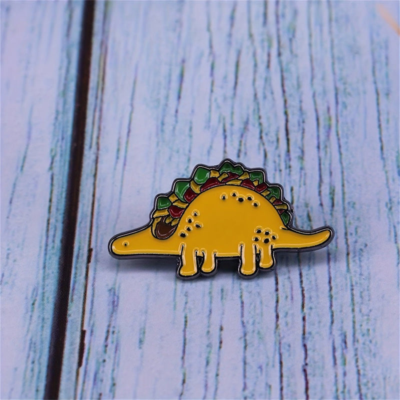 Pin De Solapa De Dinosaurio De Taco De Comida Mexicana Para Hombres, Broche De Dinosaurio Tacosaurus Para Mochila, Sombrero Y Ropa - SACASUSA