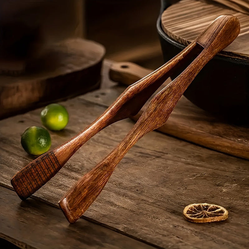 Pinza de Comida de Madera Eco-amigable y Resistente a Altas Temperaturas - Accesorio de Cocina Duradero para Servir y Manejar Alimentos de Manera Versátil - SACASUSA