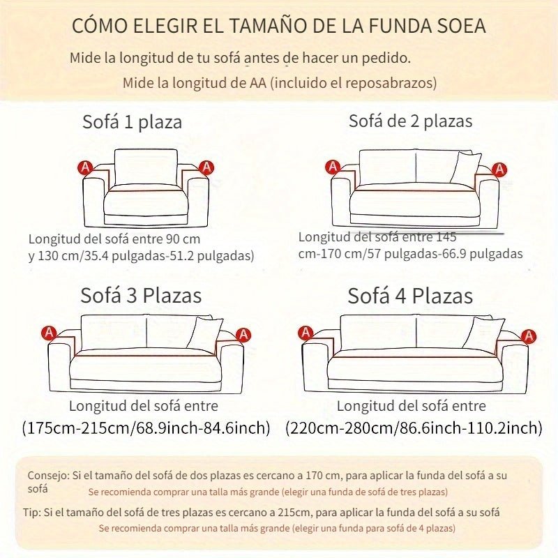 Premium Todas Las Estaciones Funda de Sofá Antideslizante - Moderna & Duradera para Sofás de 3-4 Asientos, Sillones Y Sofás Love-seat con Función Fácil de Cuidar Más Funda de Almohada de Regalo - SACASUSA